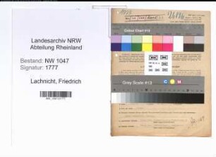 Entnazifizierung Friedrich Lachnicht , geb. 11.09.1901 (Schlosser)