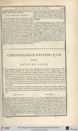 Chronologie historique des ducs de Saxe