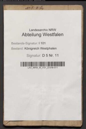 Allodifikation der Lehngüter des Grafen von Bocholtz zu Niesen (früher: hessischer Lehnhof, Kassel bzw. Stift Neuenheerse). (Kommissionsakte des Procureurs)