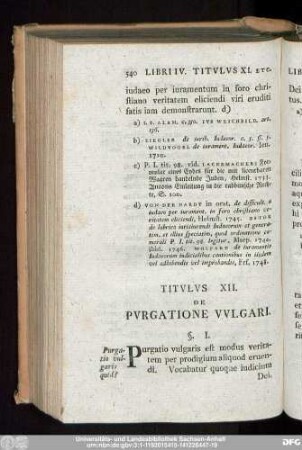 Titulus XII. De Purgatione Vulgari.