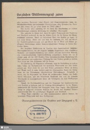 Herzlichen Willkommengruß zuvor