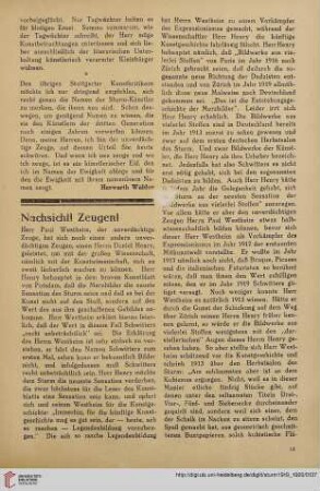 Nachsicht! Zeugen!