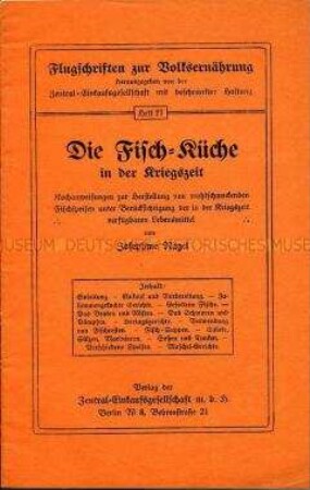 Heft Nr. 27 aus der Reihe "Flugschriften zur Volksernährung"
