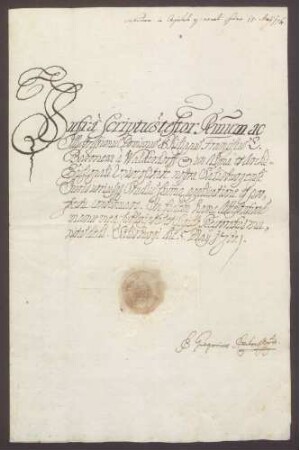 Salzburger Studienzeugnisse des Philipp Franz Wilderich von Walderdorff.