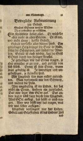 11-16, Bewegliche Aufmunterung zur Gedult; ...