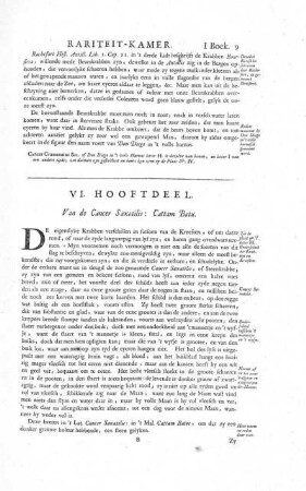 VI. Hooftdeel. Van den Cancer Saxatilis: Cattam Batu