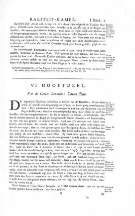 VI. Hooftdeel. Van den Cancer Saxatilis: Cattam Batu