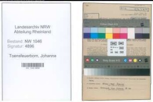 Entnazifizierung Johanna Toensfeuerborn , geb. 16.05.1920 (Lehrerin)