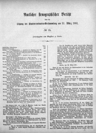 No. 15, 31. März 1881