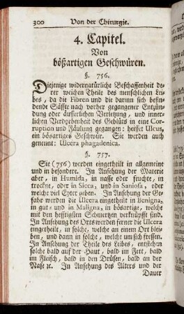 4. Capitel. Von bößartigen Geschwüren.