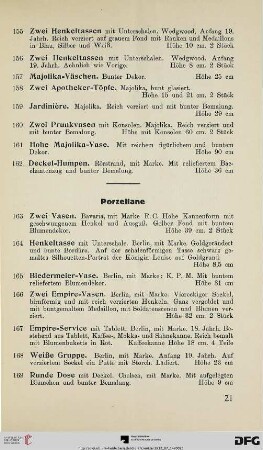 Porzellane (Nr. 163-254)