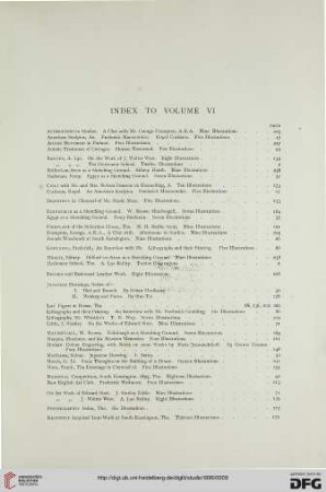 Index to volume VI