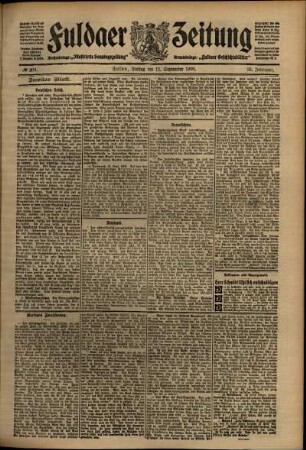 Zweite Ausgabe vom Freitag, den 11. September 1908.