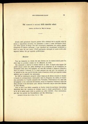 Sui massimi e minimi delle macchie solari