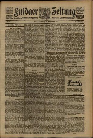 Dritte Ausgabe vom Samstag, den 10. Oktober 1908.