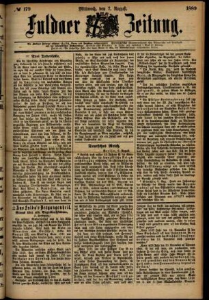 Ausgabe vom Mittwoch, den 07. August 1889.
