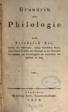 Grundriß der Philologie