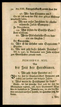 Periodus VIII. Von der Zeit der Herodianer.