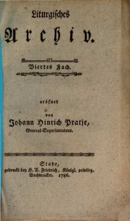 Liturgisches Archiv, 4. 1786