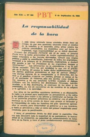 La responsabilidad de la hora