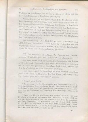 III. Die rechtlichen Grundlagen des Instituts der "stellvertretenden Bevollmächtigten zum Bundesrat" im allgemeinen.