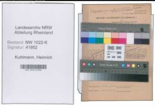 Entnazifizierung Heinrich Kuhlmann , geb. 29.03.1903 (Arbeiter)