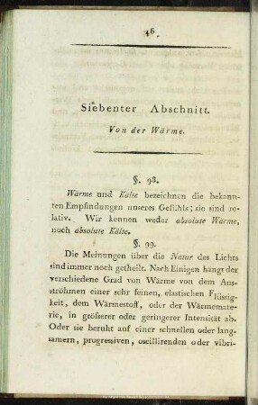 Siebenter Abschnitt. Von der Wärme