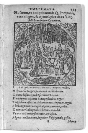 Musarum, ex antiquis numis Q. Pomponij, verae effigies, & etymologica vis ex Virg.