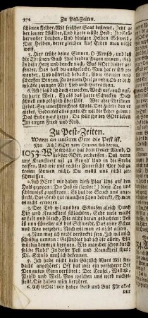 Zu Pest-Zeiten. - Bey grossem Ungewitter.