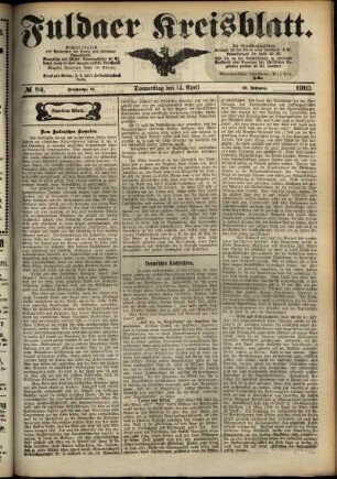 Zweite Ausgabe vom Donnerstag, den 14. April 1910.