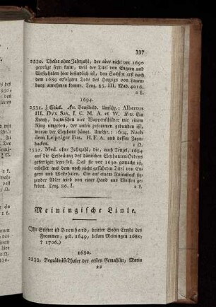 Meiningische Linie.