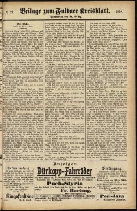 Zweite Ausgabe vom Donnerstag, den 31. März 1898.