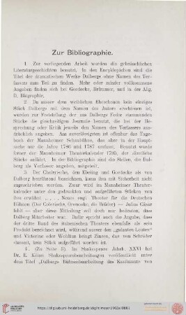 Zur Bibliographie