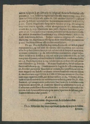 Pars II. Consutationem dogmatum Arminianorum continens.
