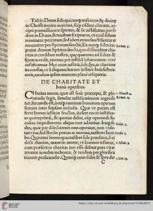 De charitate et bonis operibus