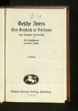 Gesche Ivers : een Geschich ut Verlann