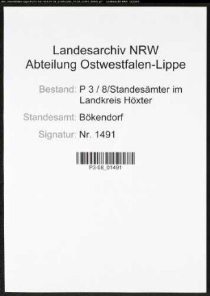 Sterberegister Standesamt Bökendorf