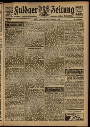 Zweite Ausgabe vom Donnerstag, den 26. November 1903.
