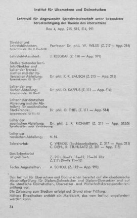Institut für Übersetzen und Dolmetschen