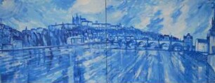 Prag monochrom blau