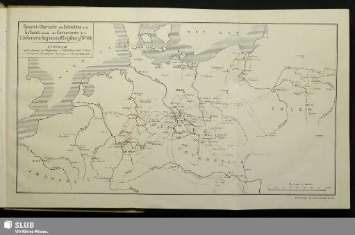 Gesamt-Übersicht der Schlachten und Gefechte sowie der Garnisonen des 7. Infanterie-Regiments „König Georg“ No. 106