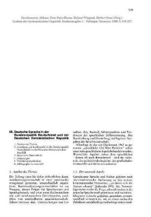 Deutsche Sprache in der Bundesrepublik Deutschland und der Deutschen Demokratischen Republik
