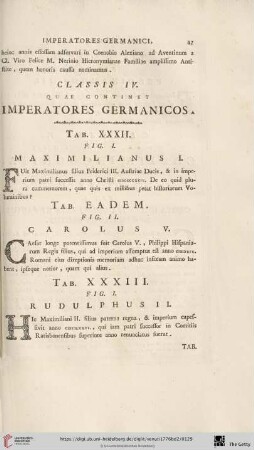 Classis IV, quae continet Imperatores Germanicos