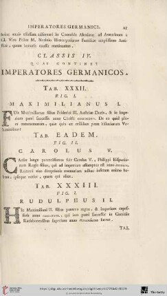Classis IV, quae continet Imperatores Germanicos