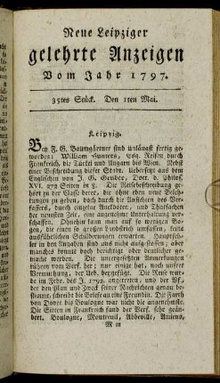 35tes Stück. Den 1ten Mai.