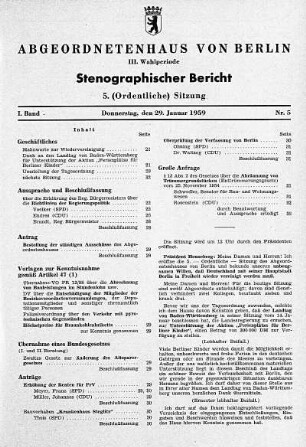 Nr. 5, 29. Januar 1959