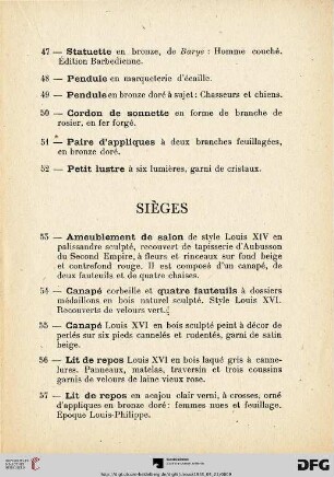 Sièges (Nr. 53-66)