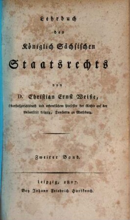 Lehrbuch des königlich sächsischen Staatsrechts. 2