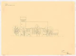 Kirche: Ansicht von Westen 1:200