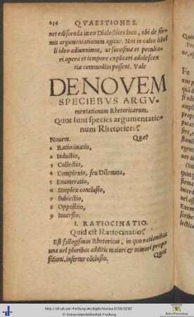 De Novem Speciebus Argumentationum Rhetoricarum